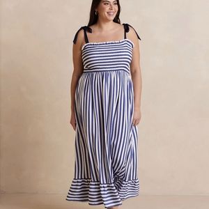 NWT Summersalt The Silky Luxe Smocked Maxi Dress Large